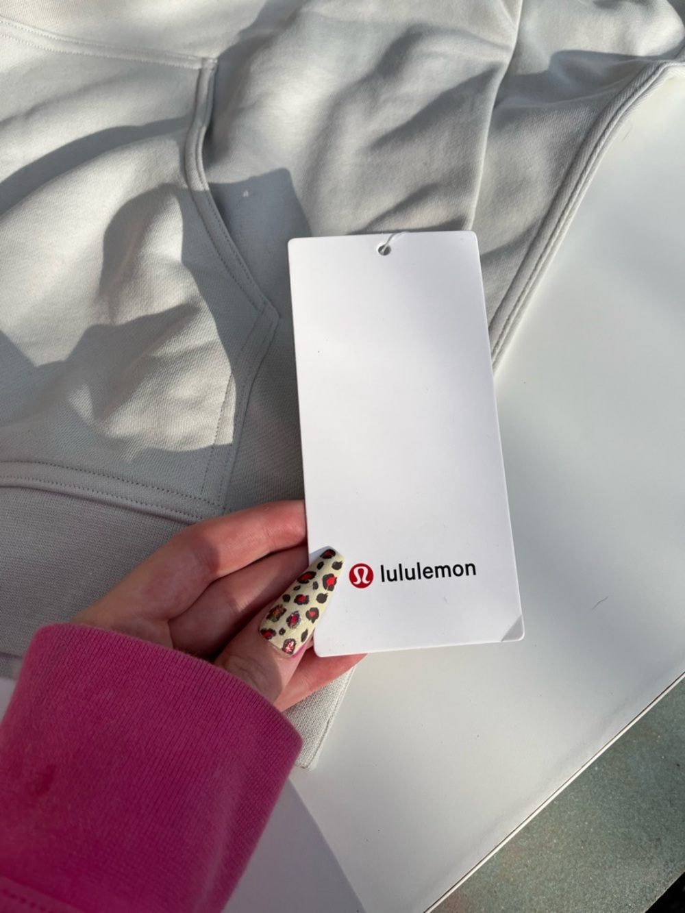 lululemon athletica light gray sweatshirt / hoodie